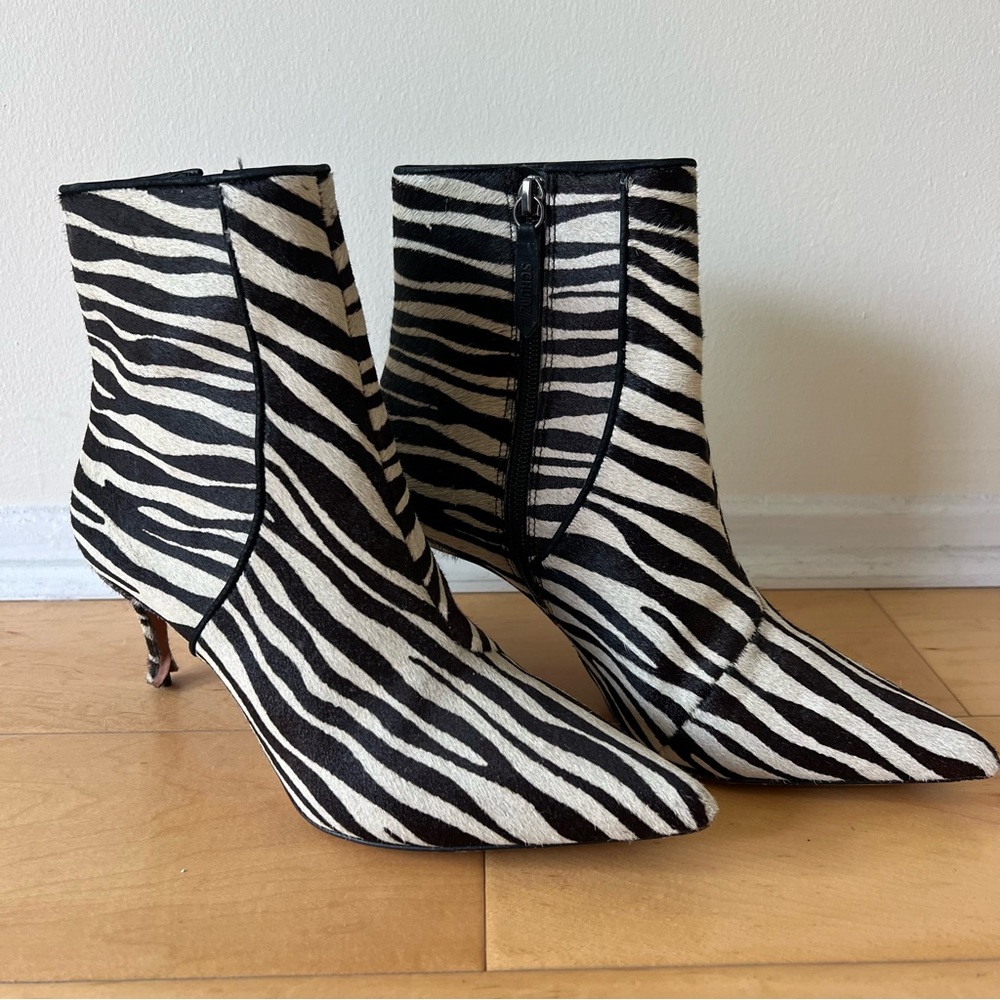 Schutz Zebra Kitten Heel Bootie